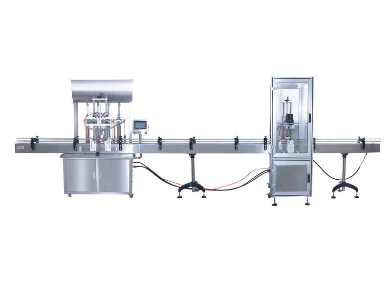 Four head paste filling machine + rub machine automatically